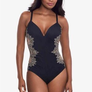 SIZE 16 MIRACLESUIT Temptation LOSE 10 LBS INSTANTLY luxury one-piece swimsuit.